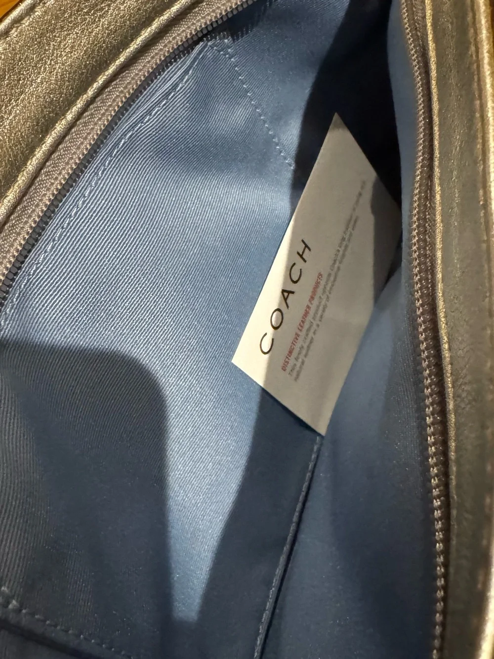Coach Metallic Silver Leather Wristlet